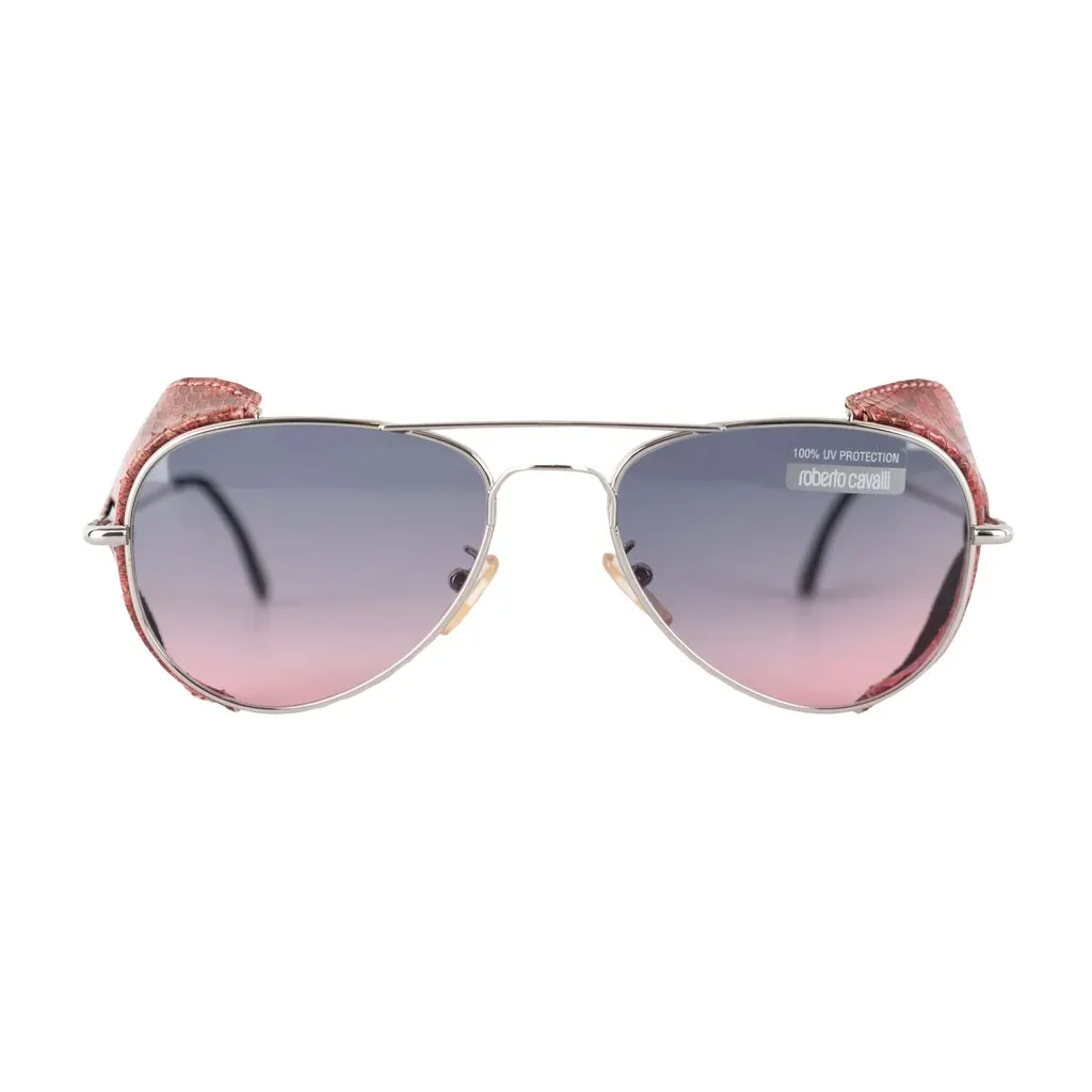 Roberto Cavalli Aviator Snakeskin Sunglasses - '10s Red Good - Front View