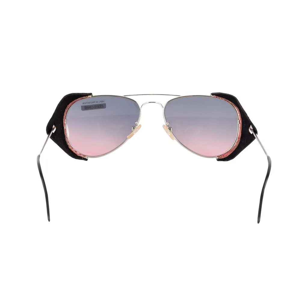 Roberto Cavalli Aviator Snakeskin Sunglasses - '10s Red Good - Model View