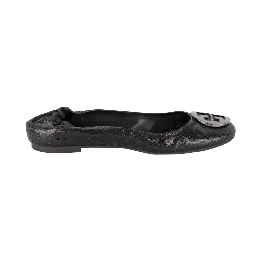 Tory Burch Reva Sequin Ballet Flats - '10s Black Good - Front View