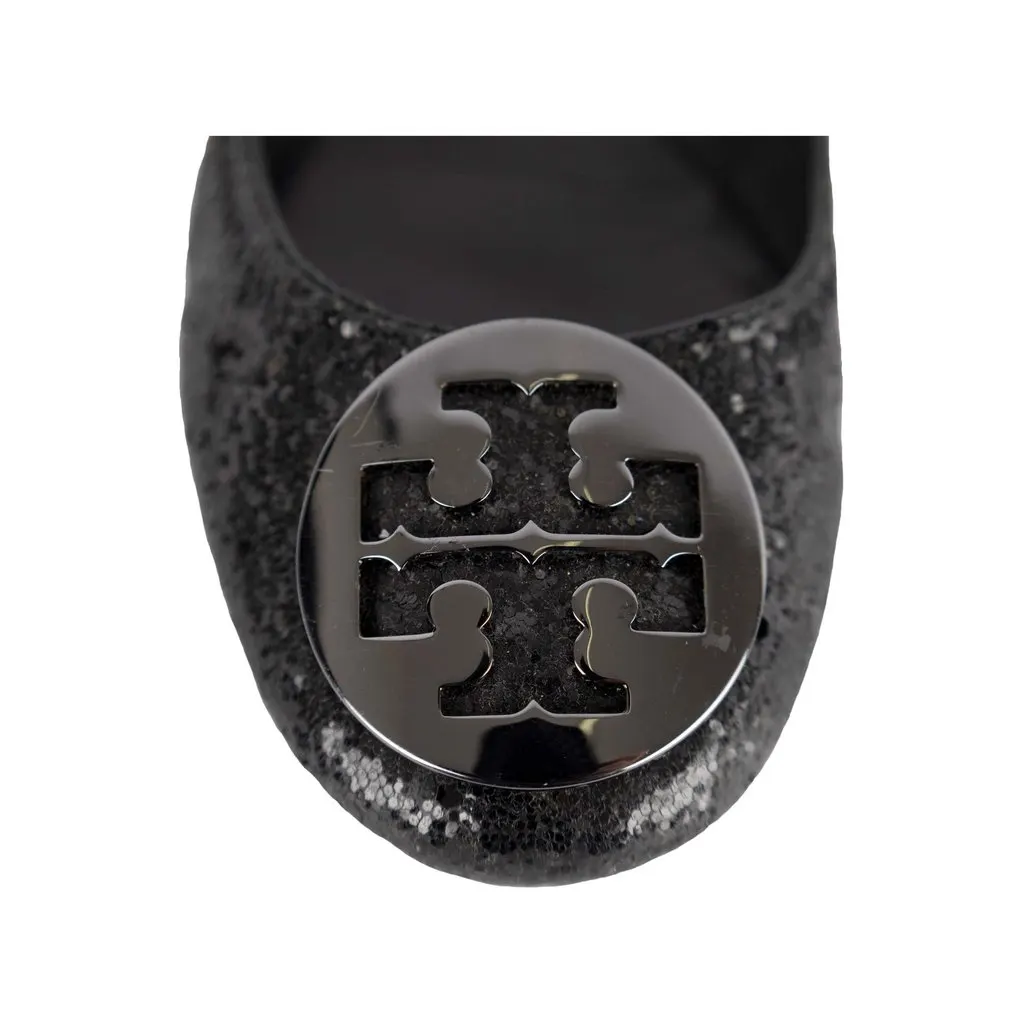 Tory Burch Reva Sequin Ballet Flats - '10s Black Good - Model View