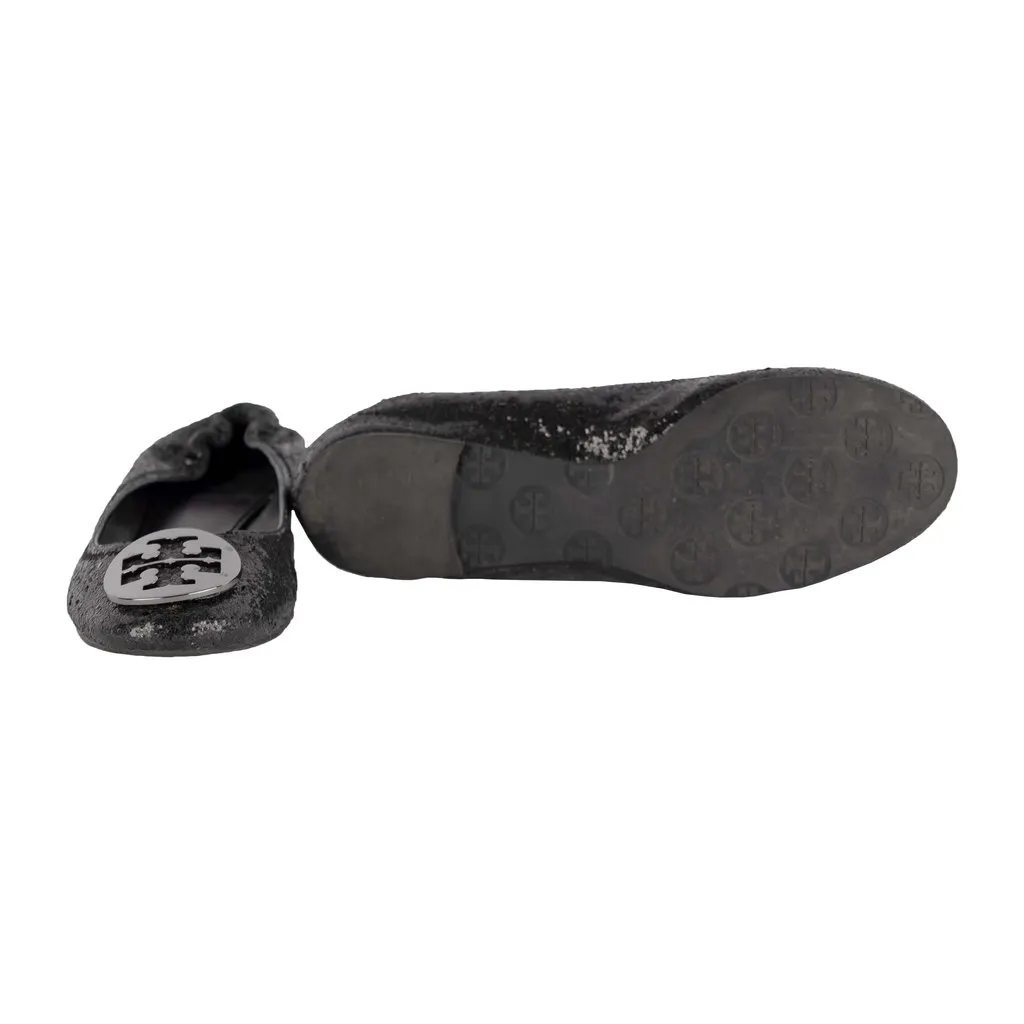 Tory Burch Reva Sequin Ballet Flats - '10s Black Good - Box View
