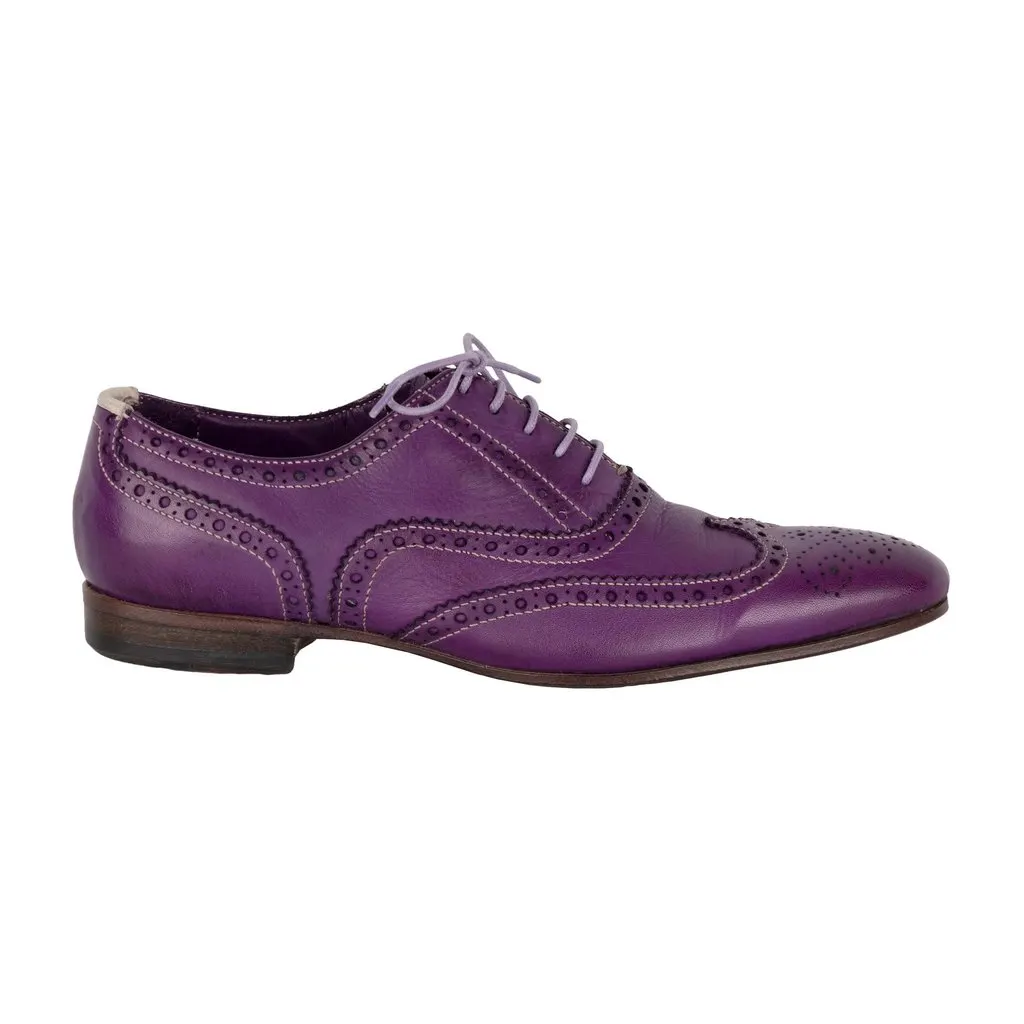 Paul Smith Leather Brogue Laced Shoes - '10s Red Leather Good - Front View