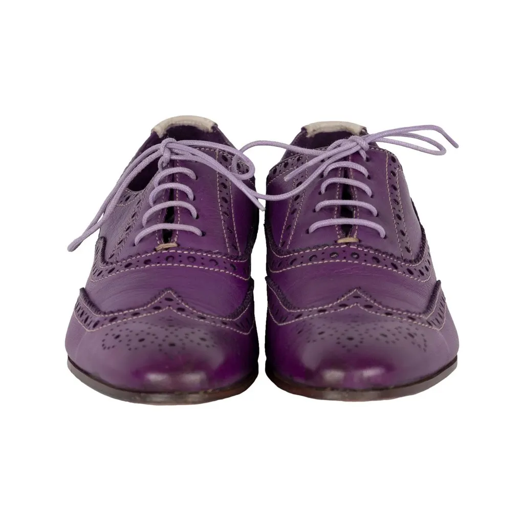 Paul Smith Leather Brogue Laced Shoes - '10s Red Leather Good - Back View