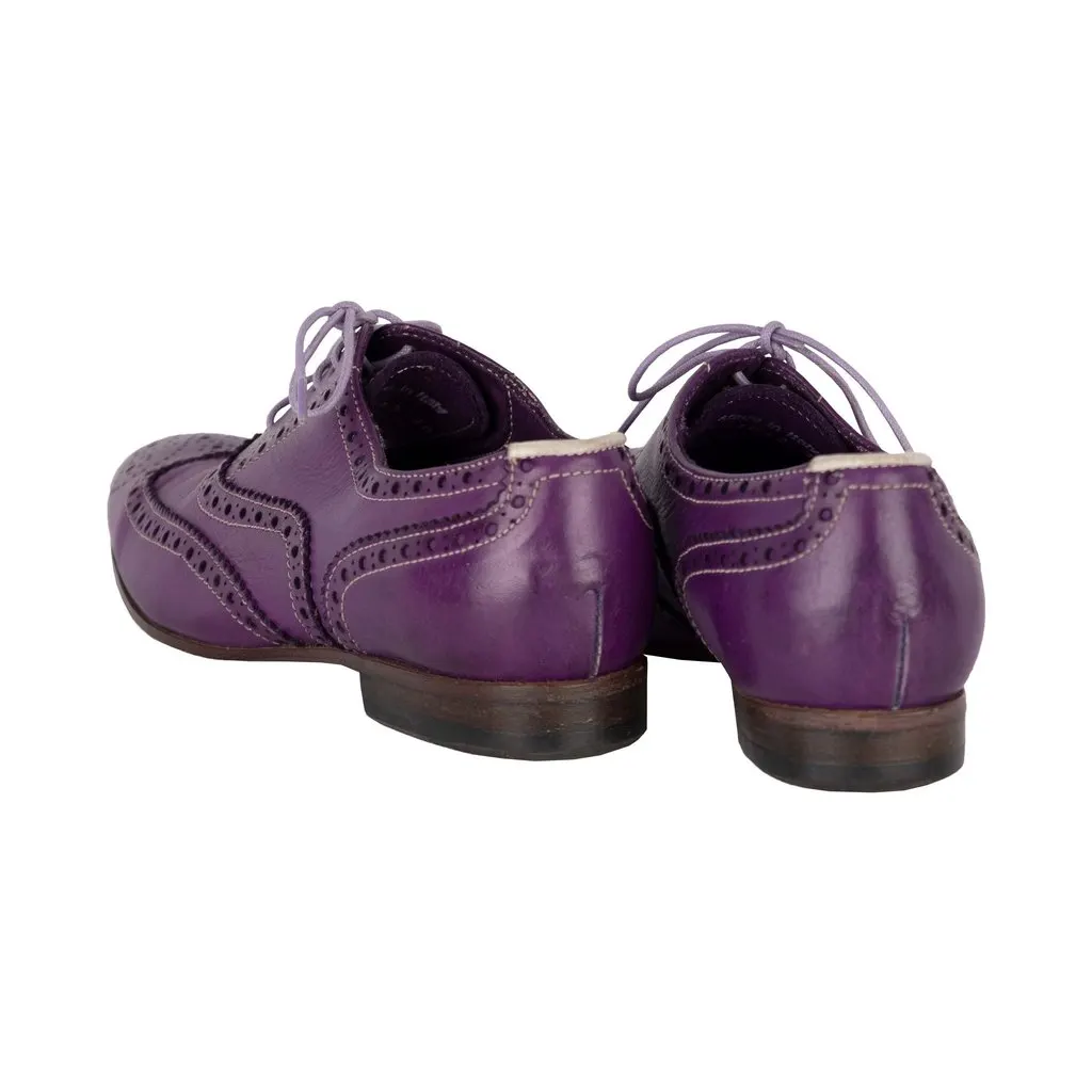 Paul Smith Leather Brogue Laced Shoes - '10s Red Leather Good - Inside View