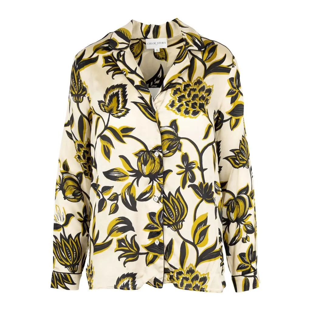 Chloé Floral Print Shirt - '10s Black Good - Front View