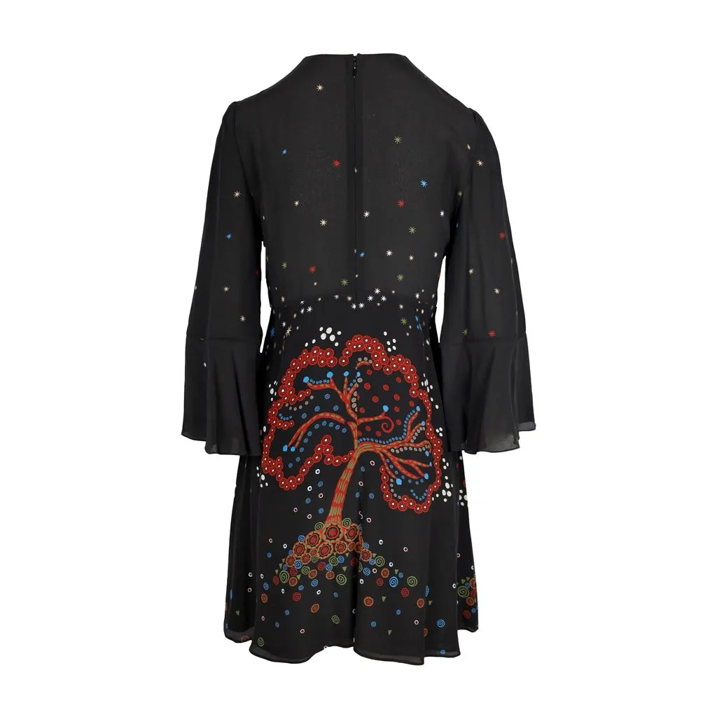 Valentino Silk Print Dress - '10s Black Silk Good - Back View