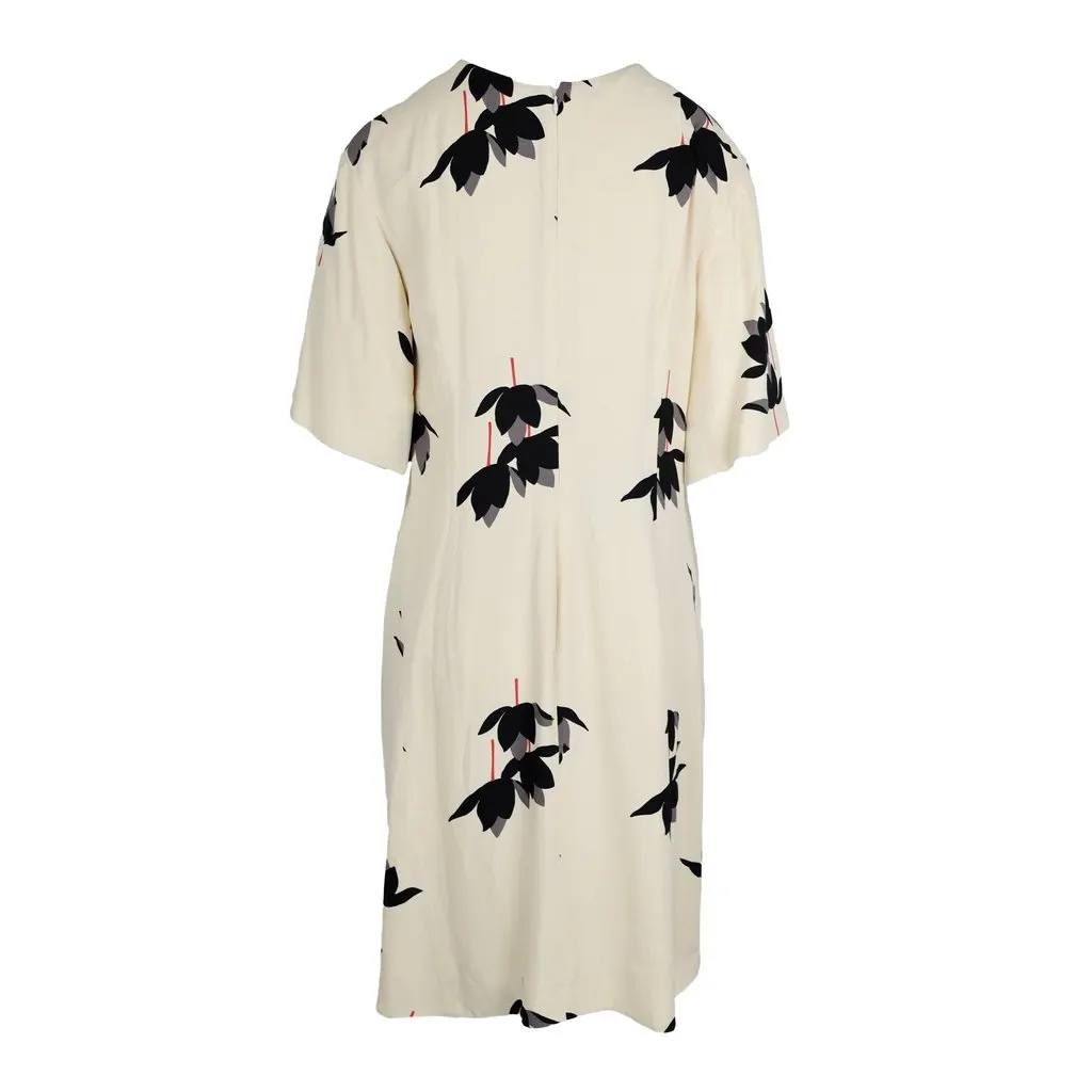 Marni Oversized Flower Print Dress - '10s Beige Good - Back View