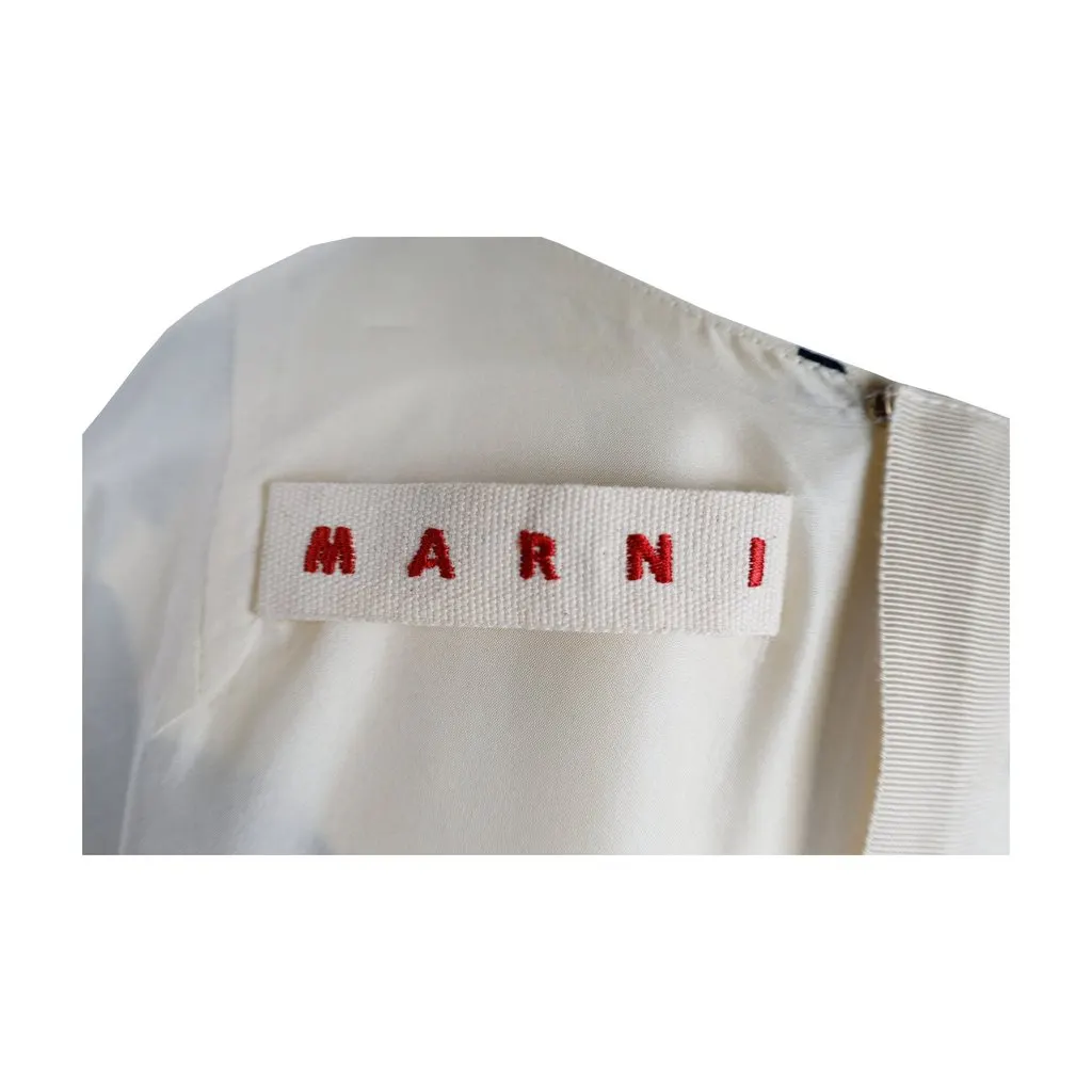 Marni Oversized Flower Print Dress - '10s Beige Good - Inside View