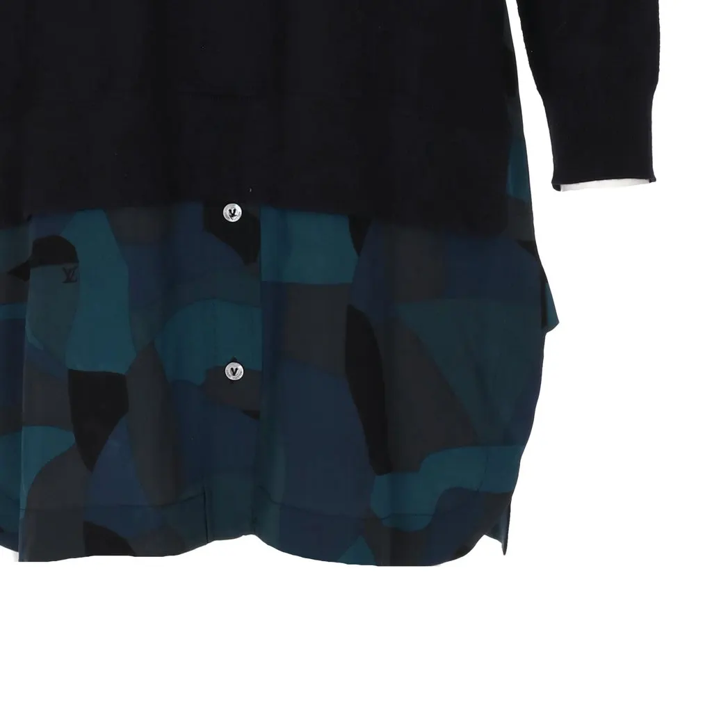 Louis Vuitton Sweater Dress with Pattern Silk - '10s Navy Silk Good - Model View