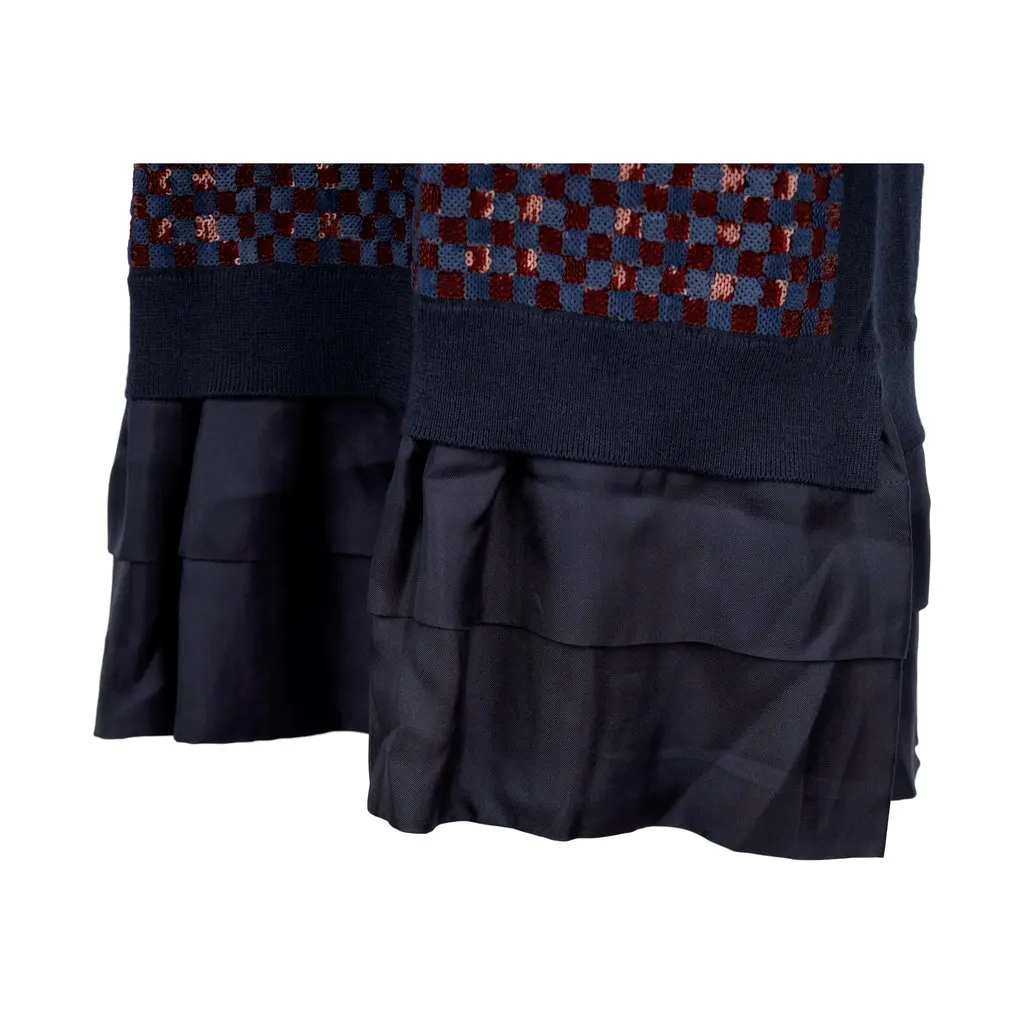 Louis Vuitton Wool Dress with Sequin Details - '10s Navy Wool Good - Box View