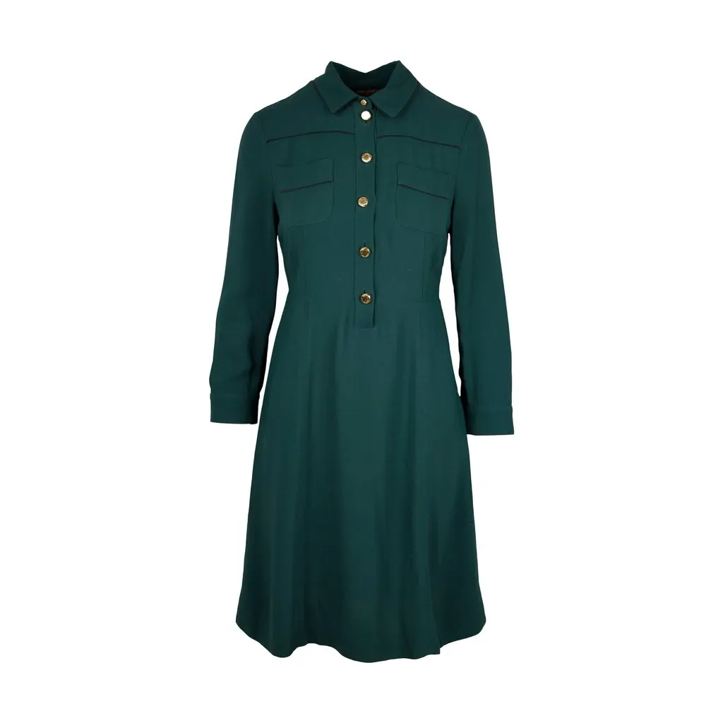 Louis Vuitton Green Shirt Dress - '10s Green Good - Front View