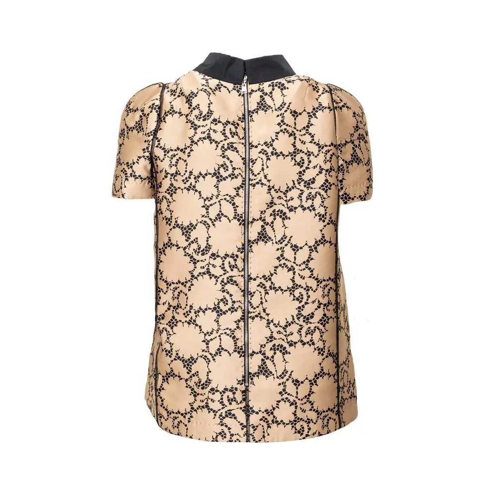 Louis Vuitton Printed Top with Collar - '10s Black Silk Good - Inside View