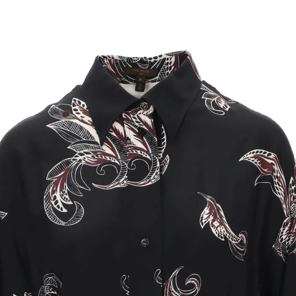 Louis Vuitton Printed Shirt Dress - '10s White Silk Good - Inside View