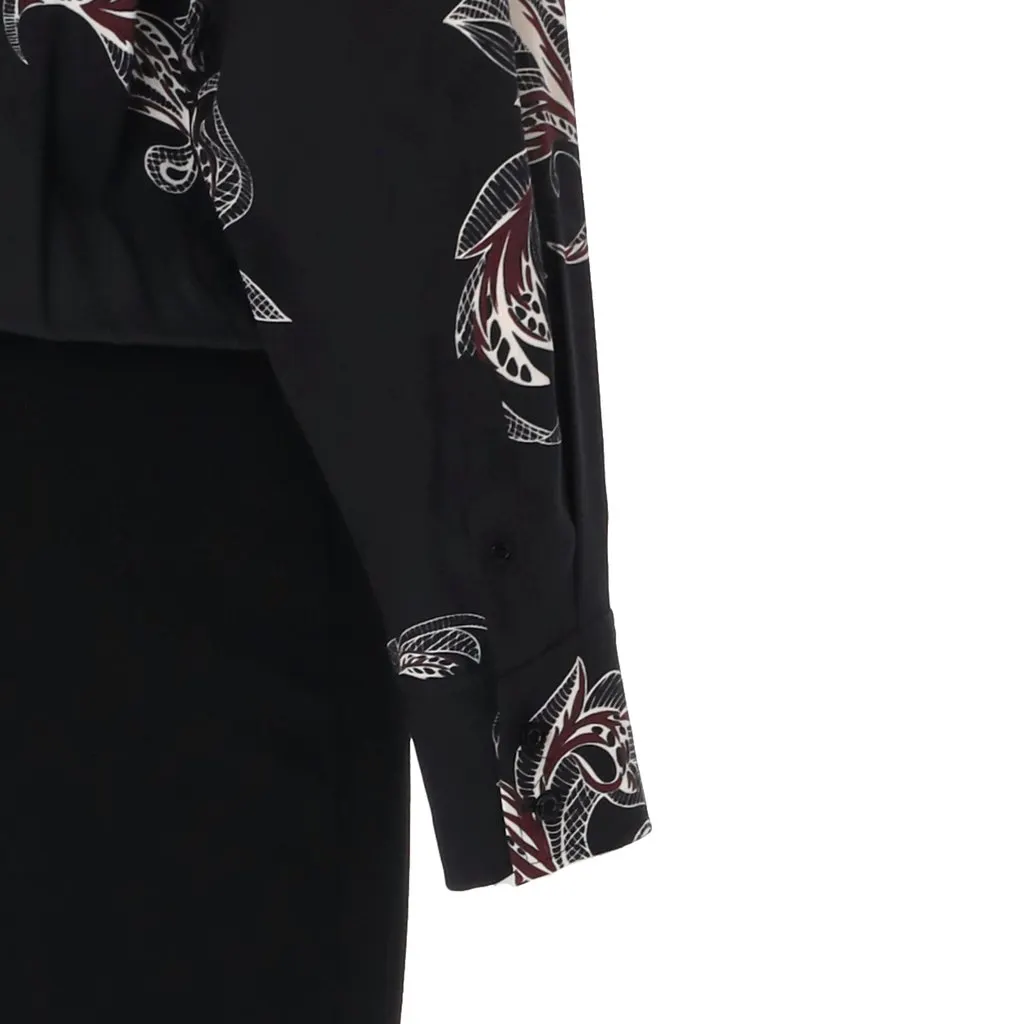 Louis Vuitton Printed Shirt Dress - '10s White Silk Good - Model View