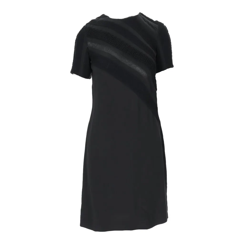 Louis Vuitton Black Dress with Textured Details - '10s Black Good - Front View