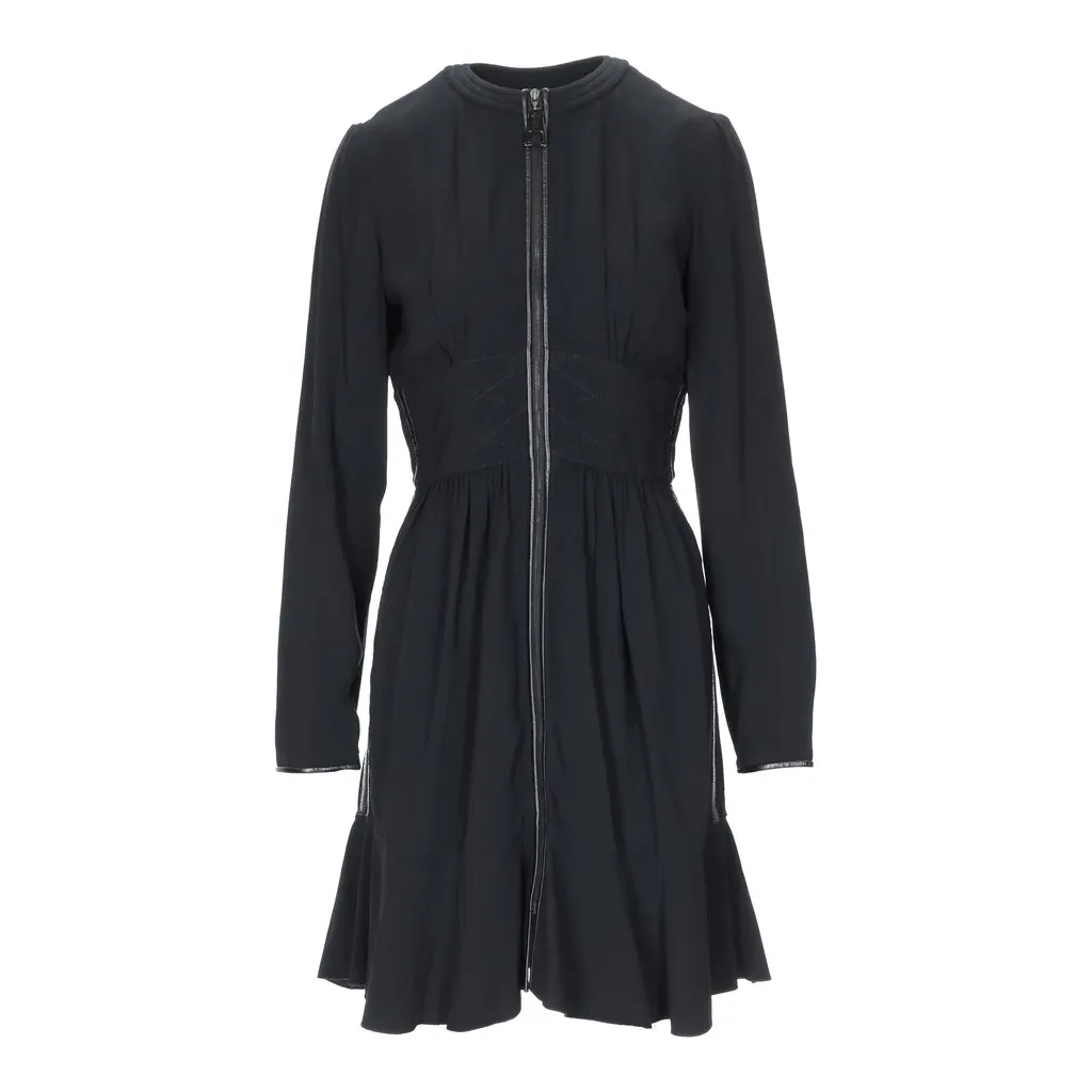 Louis Vuitton Black Zippered Dress - '10s Black Good - Front View