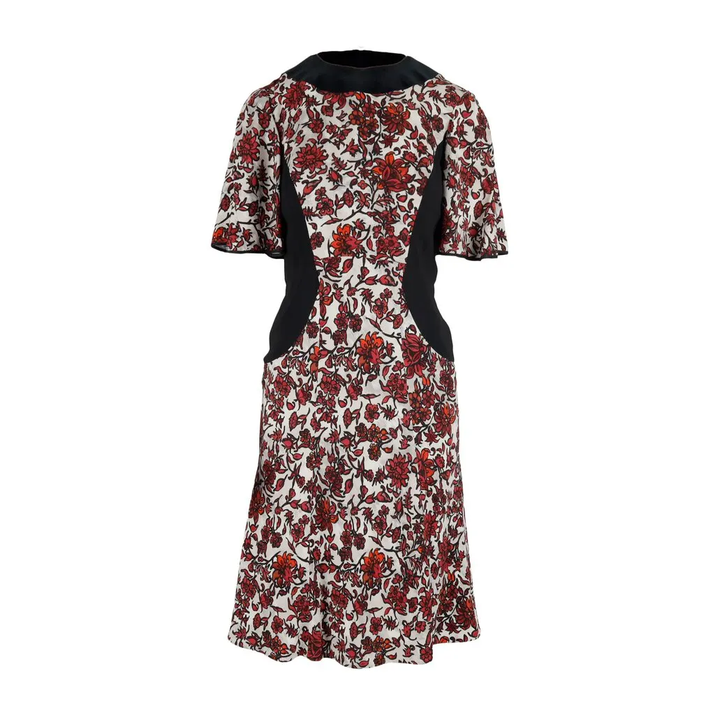 Louis Vuitton Black Floral Printed Dress - '10s Black Velvet Good - Model View