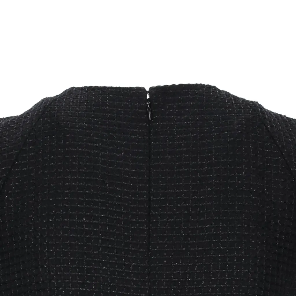 Chanel Black Sheath Dress - '10s Black Tweed Good - Model View