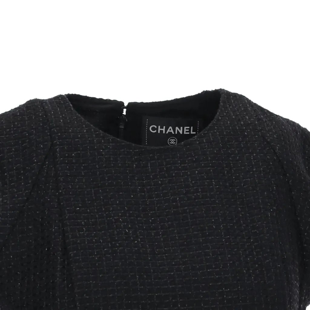Chanel Black Sheath Dress - '10s Black Tweed Good - Box View