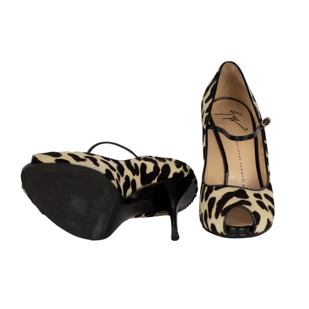 Giuseppe Zanotti Printed Ponyhair Pumps - '10s Red Leather Good - Model View