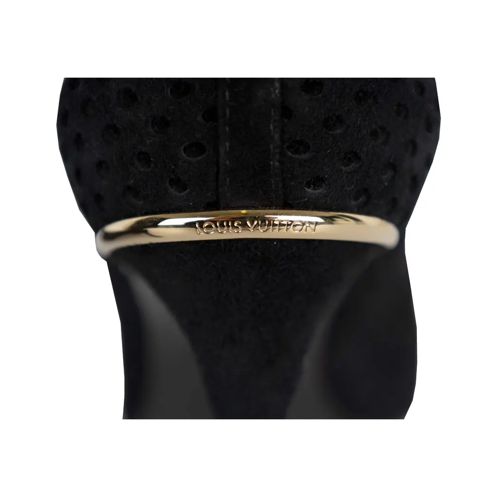Louis Vuitton Perforated Suede Eyeline Pumps - '10s Black Suede Good - Box View