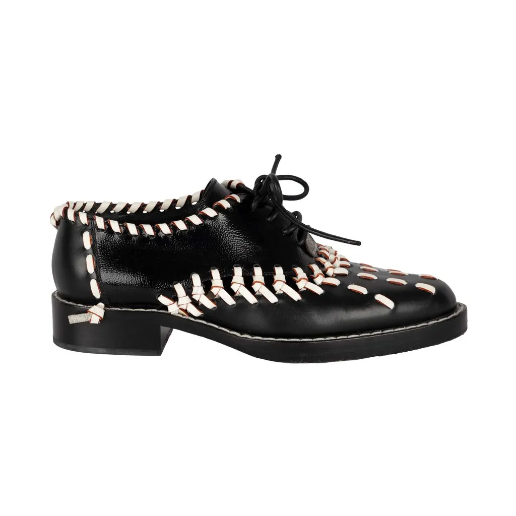 Louis Vuitton Manga Braided Oxford Shoes - '10s Black Good - Front View