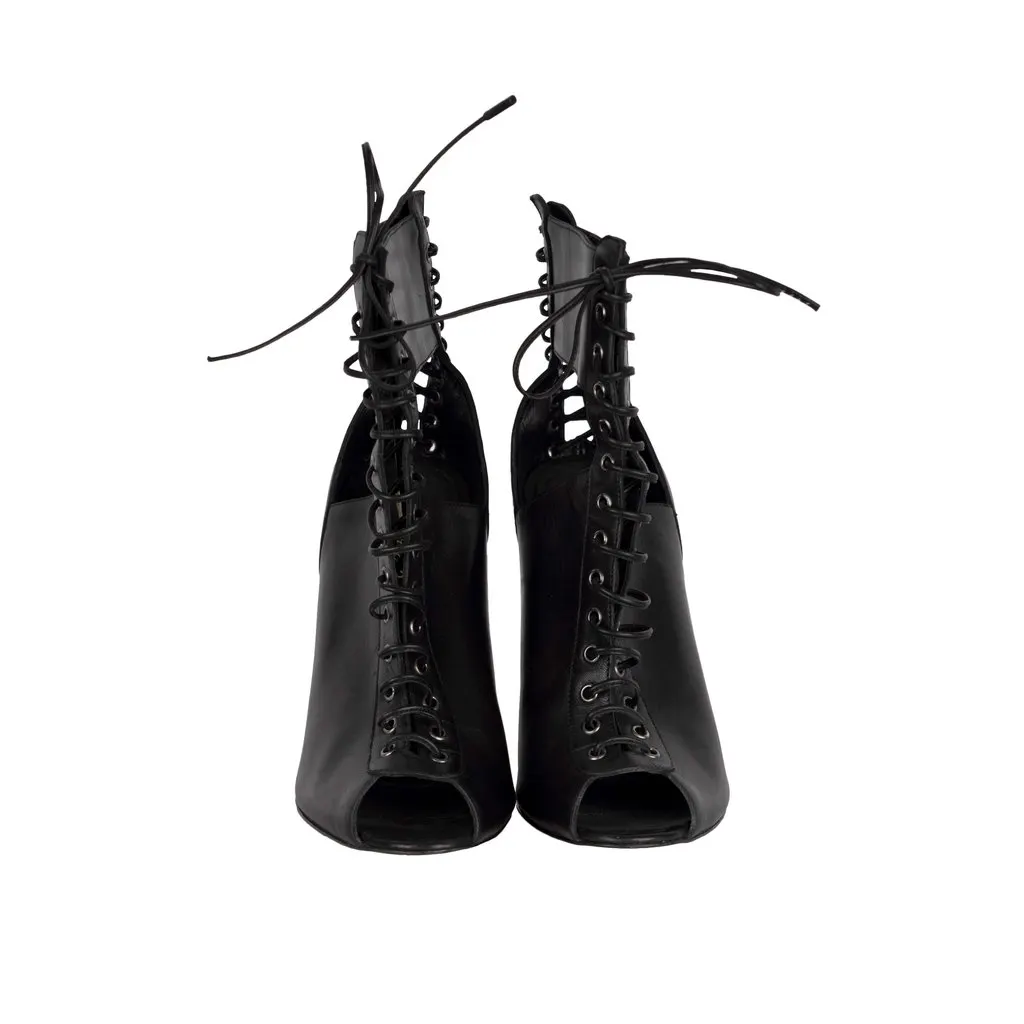 Gianvito Rossi Lace-up Ankle Boots - '10s Red Lace Good - Back View