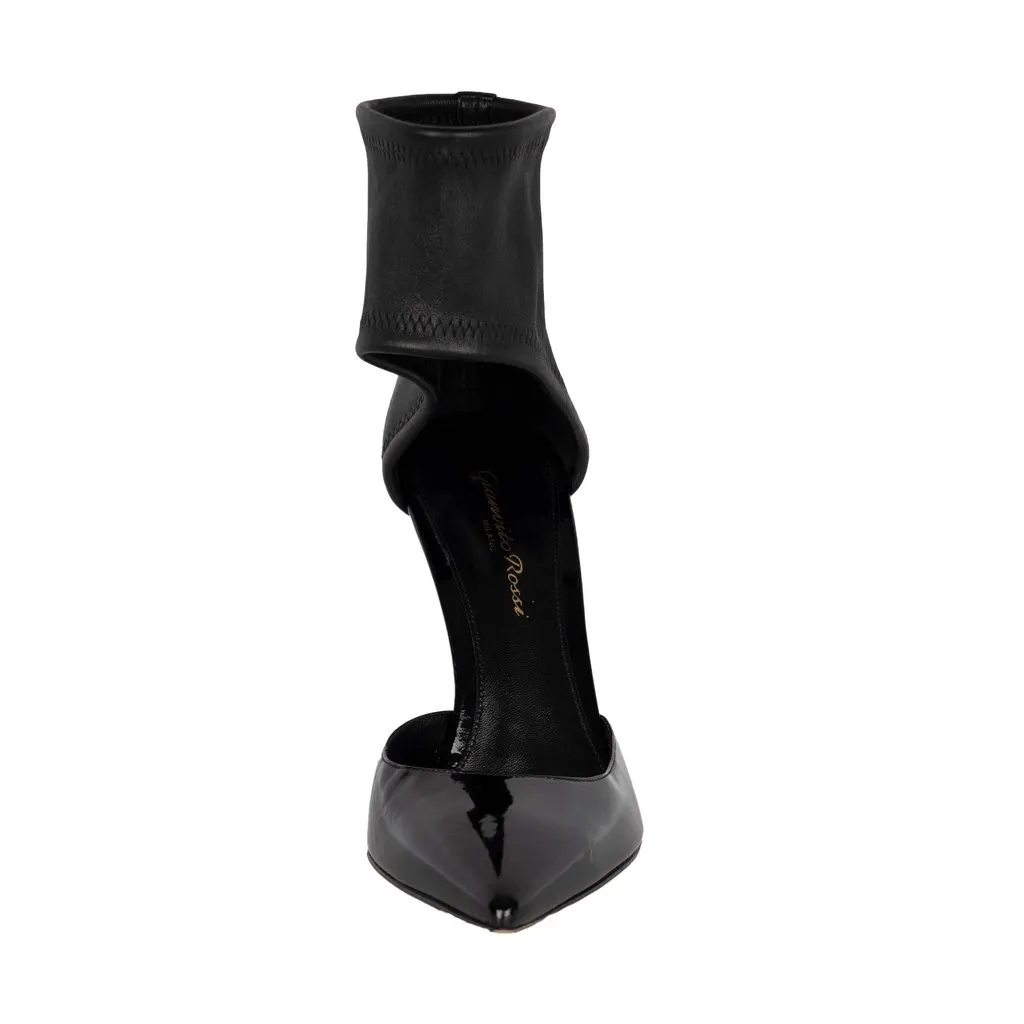 Gianvito Rossi Ankle Strap Pump Heels - '10s Black Leather Good - Back View