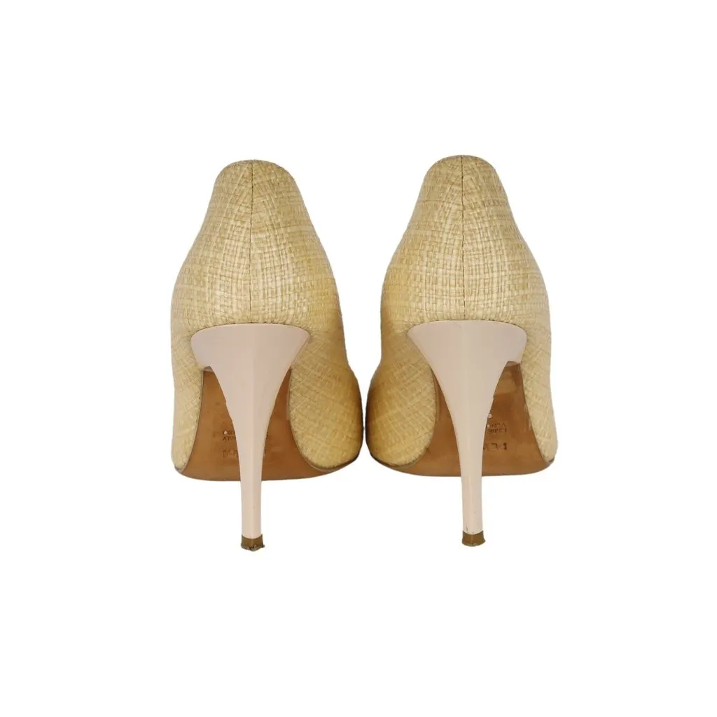 Fendi Asymmetric Bow Peep-toe Pumps - '10s Red Good - Inside View