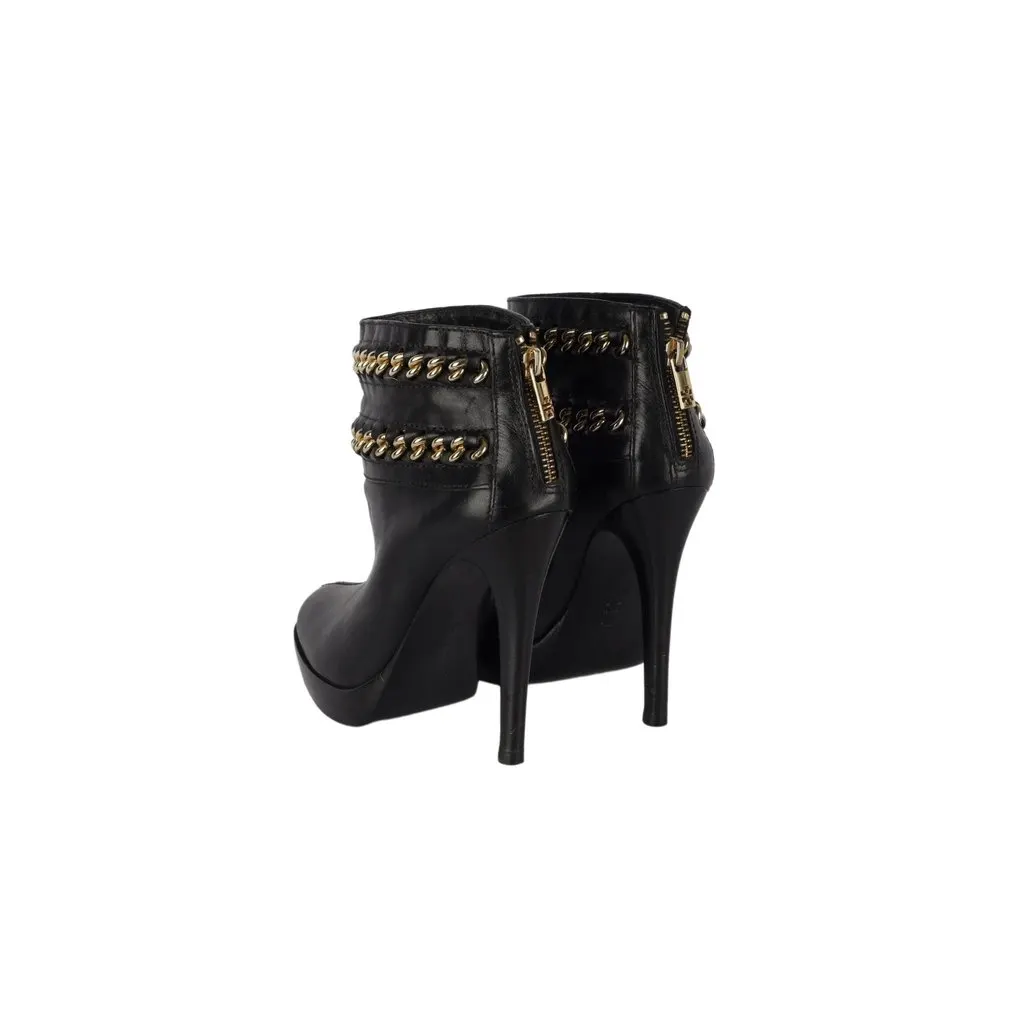 Tory Burch Ankle Boots with Chain Details - '10s Black Leather Good - Inside View