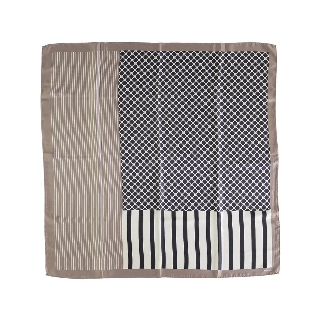 Max Mara Silk Multipattern Scarf - '10s MultiColor Silk Good - Front View