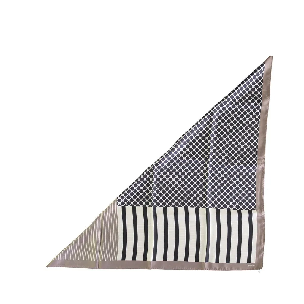 Max Mara Silk Multipattern Scarf - '10s MultiColor Silk Good - Back View