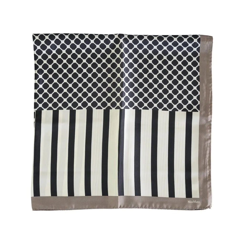Max Mara Silk Multipattern Scarf - '10s MultiColor Silk Good - Inside View