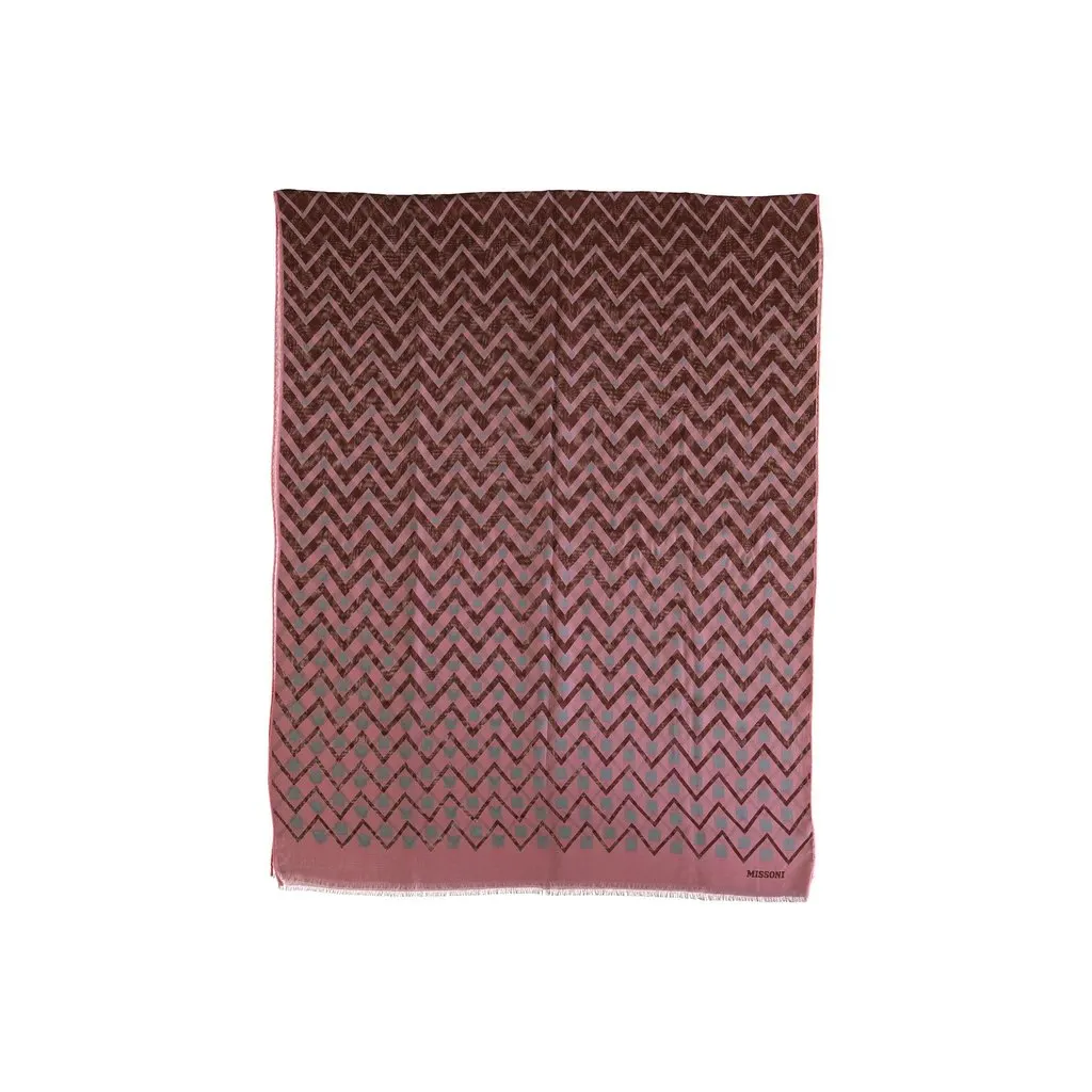 Missoni Pink Brown Chevron Pattern Scarf - '10s Brown Good - Front View