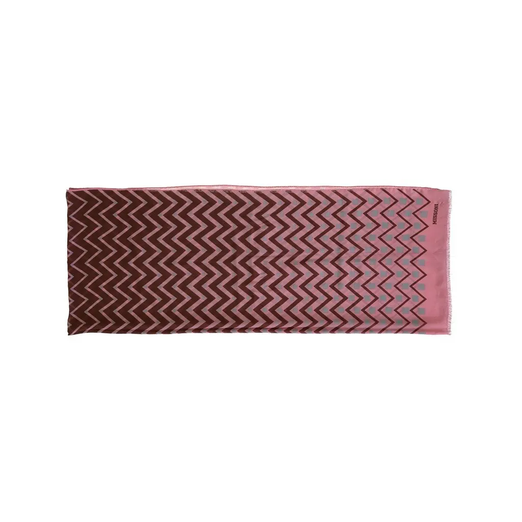 Missoni Pink Brown Chevron Pattern Scarf - '10s Brown Good - Back View