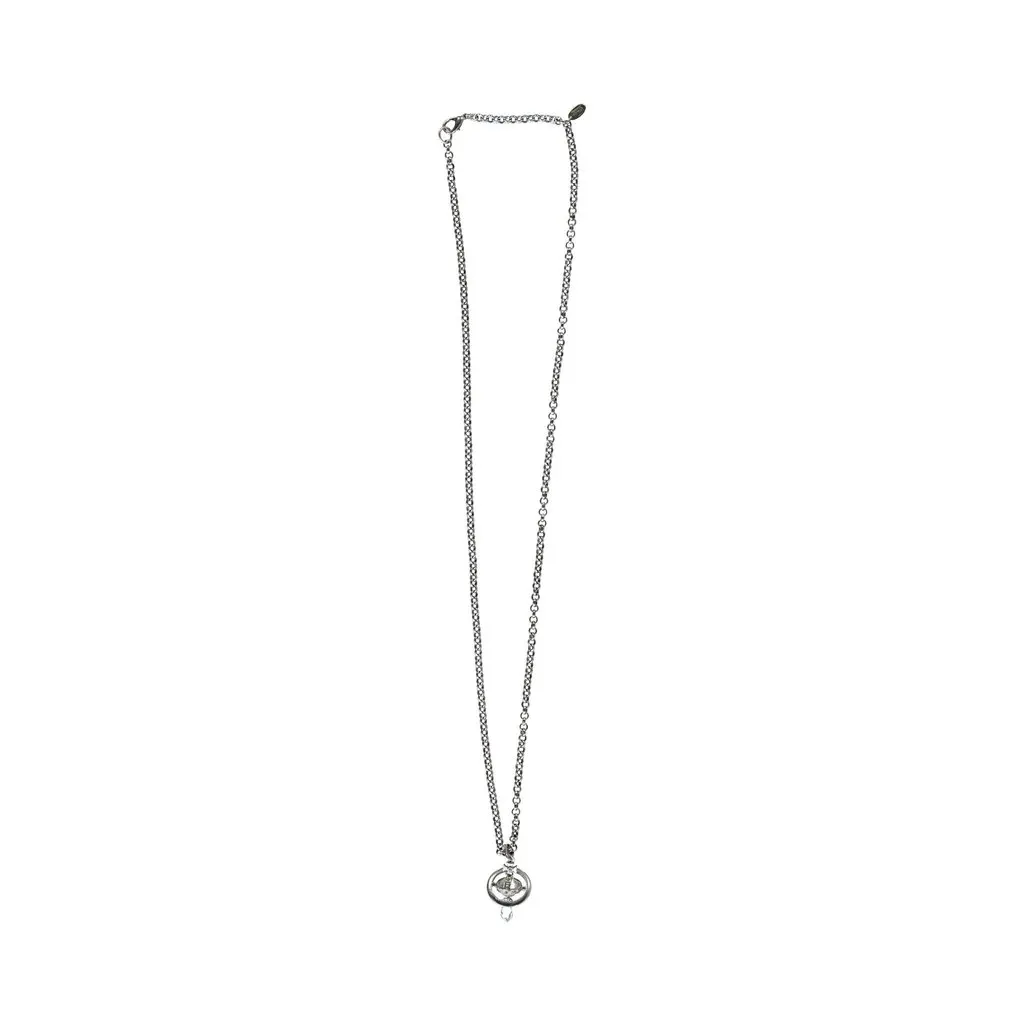 Vivienne Westwood Orb Crystal Drop Necklace - '10s Red Lace Good - Front View