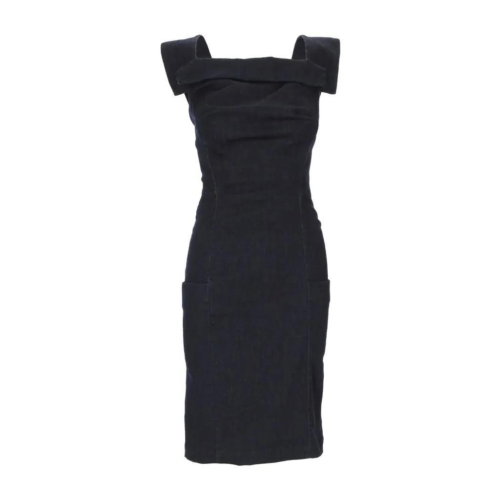Vivienne Westwood Anglomania Denim Dress - '00s Red Denim Good - Front View