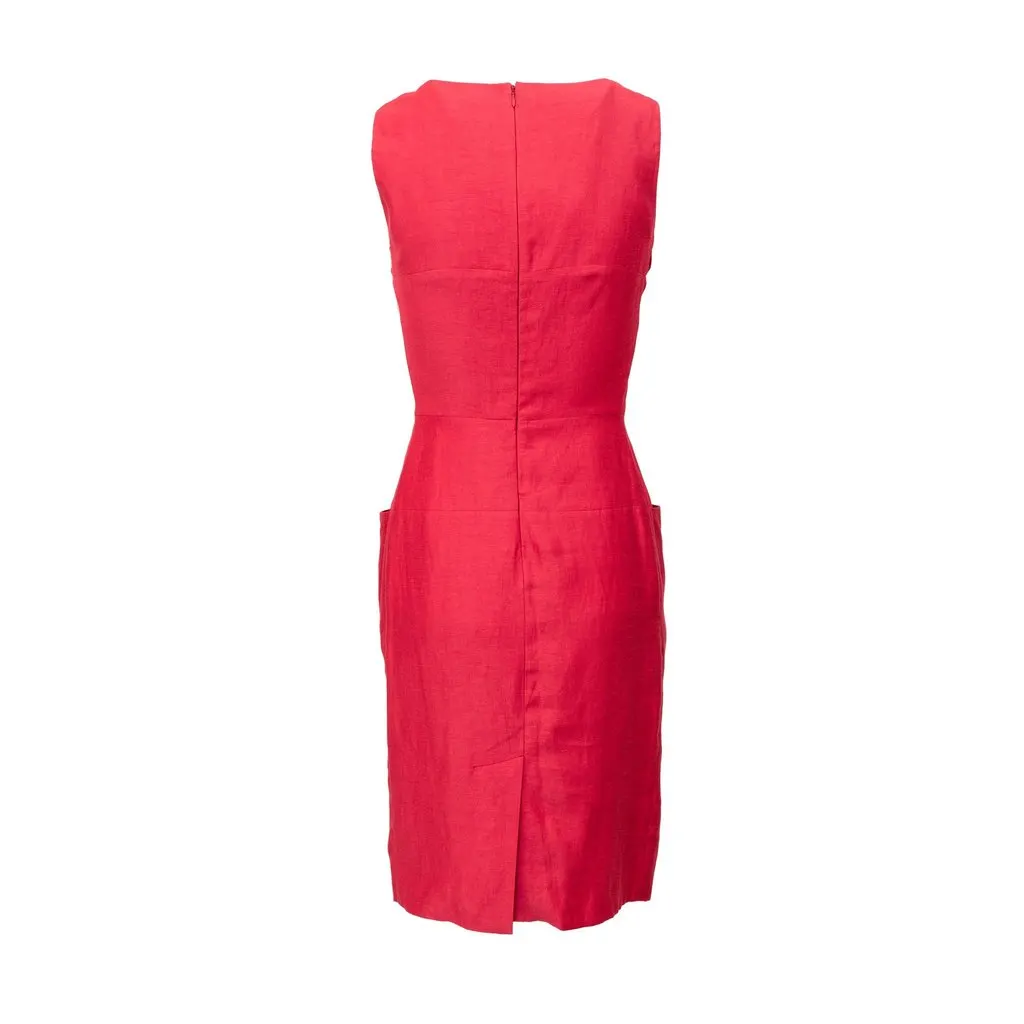 Vivienne Westwood Red Label Linen Dress - '00s Red Linen Good - Back View