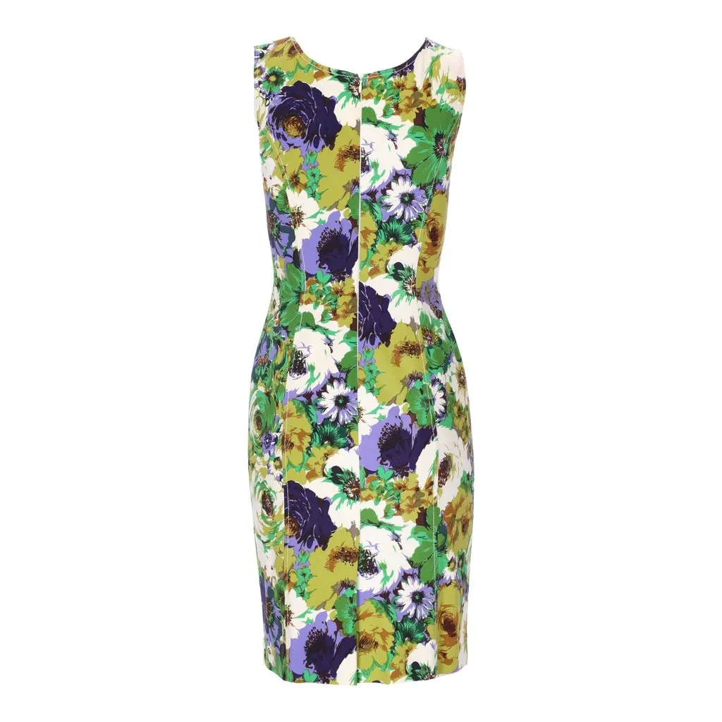 Blumarine Green Sleeveless Floral Dress - '10s Green Good - Back View
