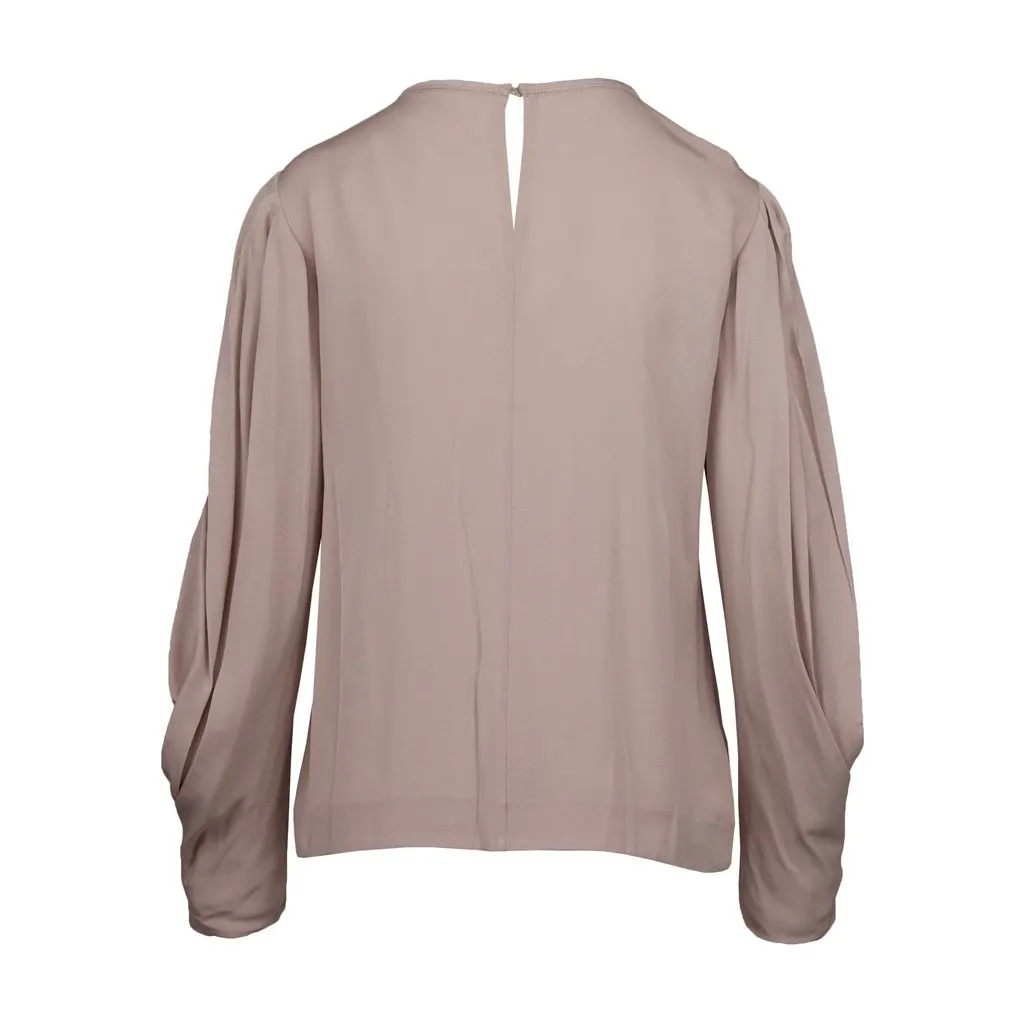 Diane von Furstenberg Pale Pink Blouse - '10s Pink Silk Good - Inside View