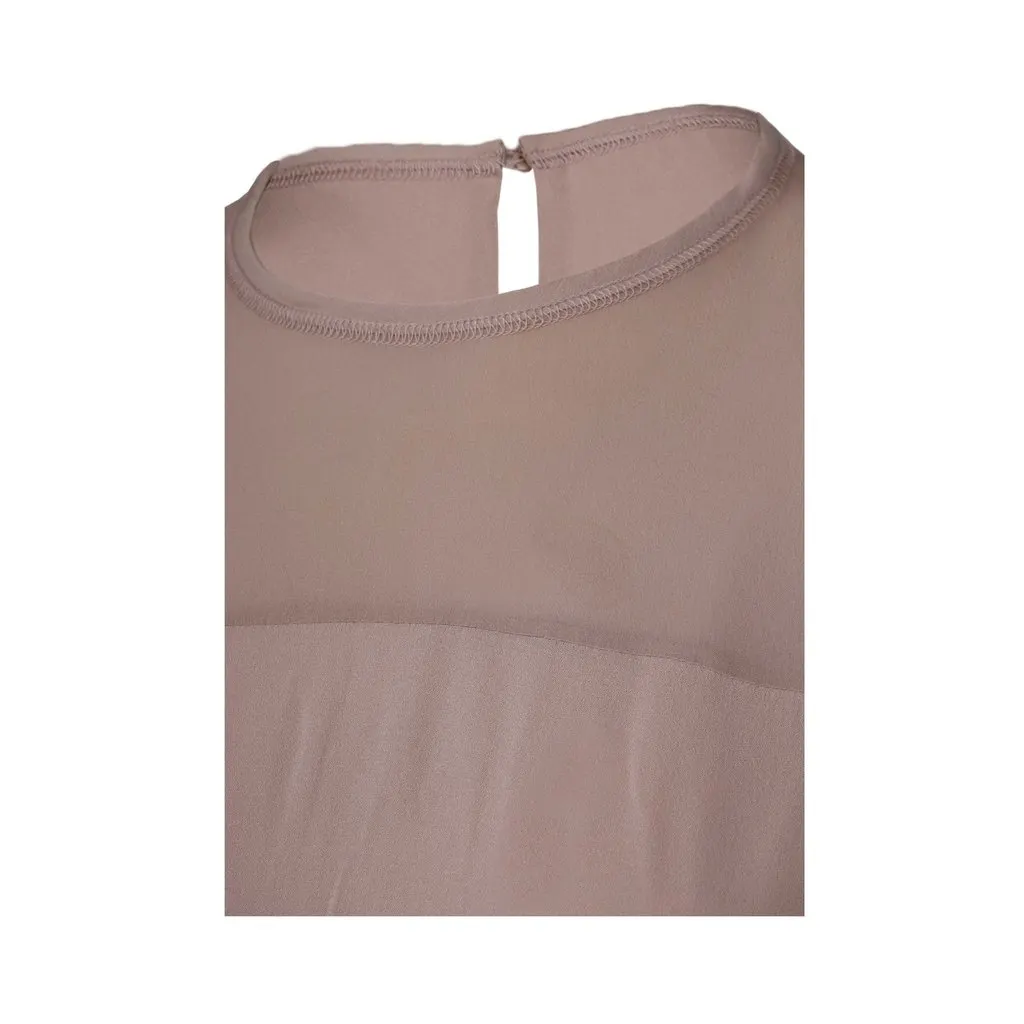 Diane von Furstenberg Pale Pink Blouse - '10s Pink Silk Good - Model View