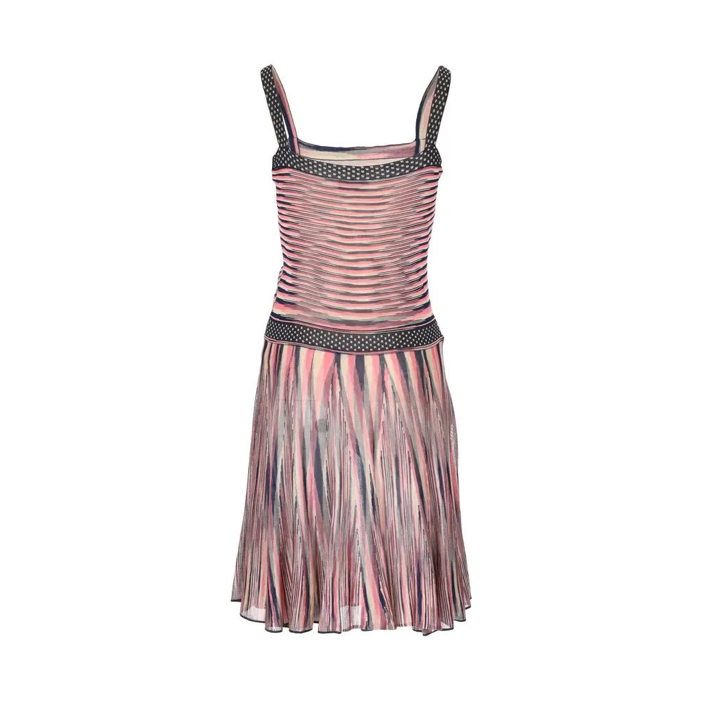 Missoni Sleeveless Pattern Knit Dress - '10s MultiColor Good - Back View
