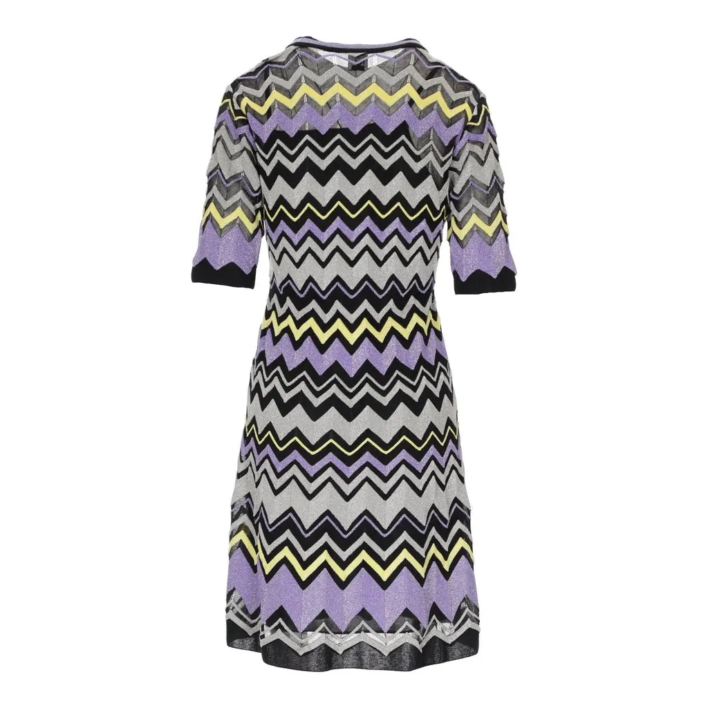 Missoni Chevron Patterned Dress - '00s Black Good - Back View