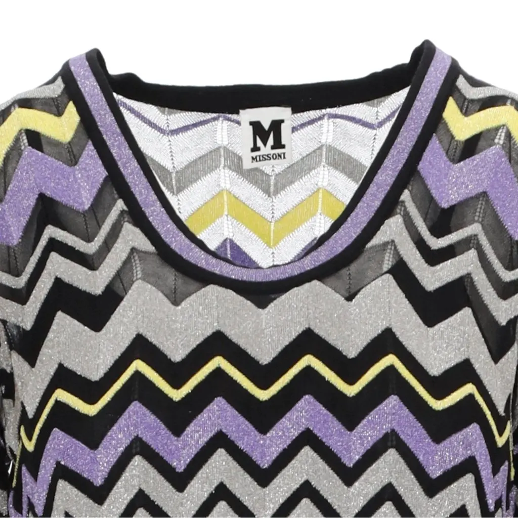 Missoni Chevron Patterned Dress - '00s Black Good - Inside View