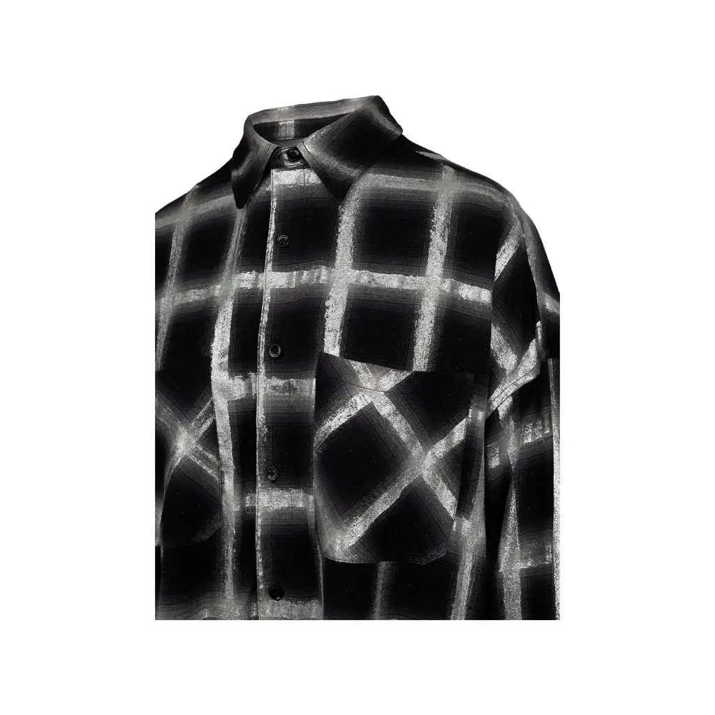 Amiri Glitter Plaid Oversized Shirt - '10s Black Cotton Good - Box View