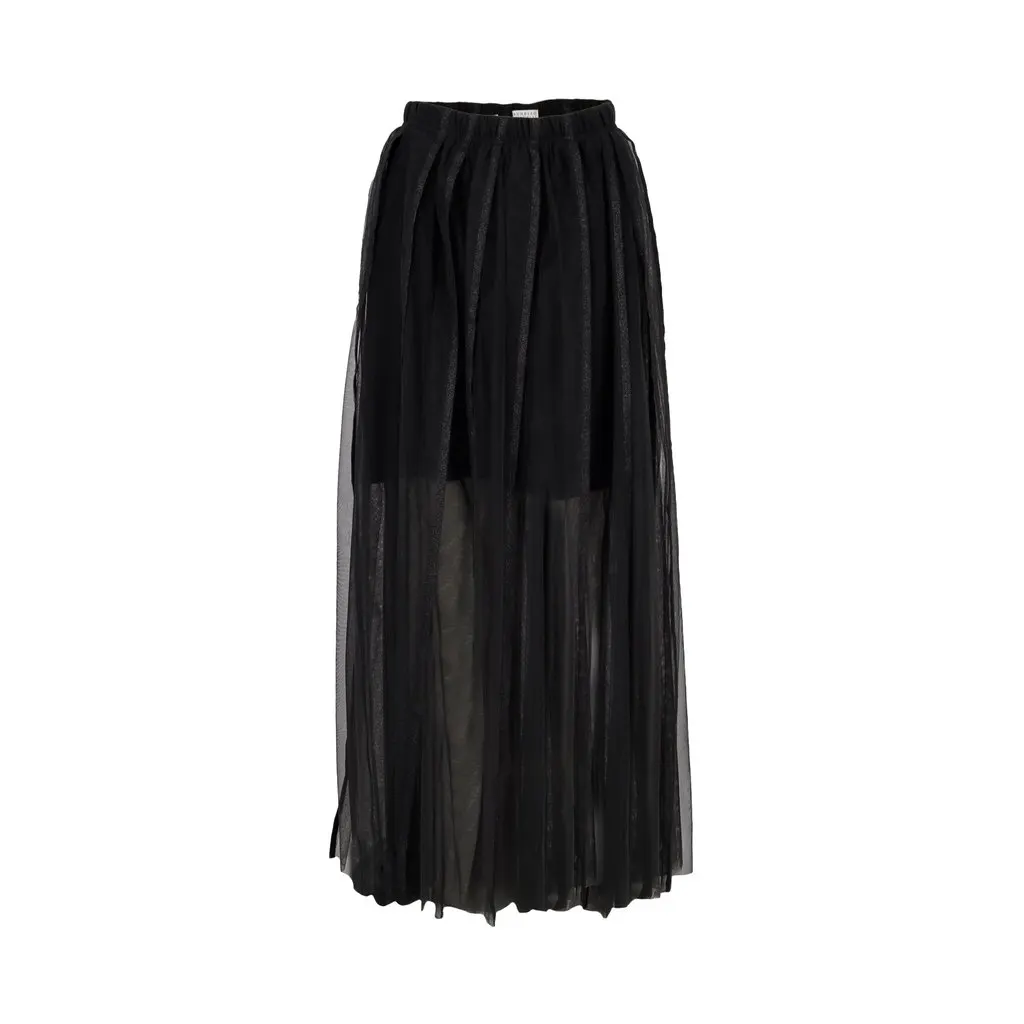 Brunello Cucinelli Maxi Skirt - '10s Red Silk Good - Front View