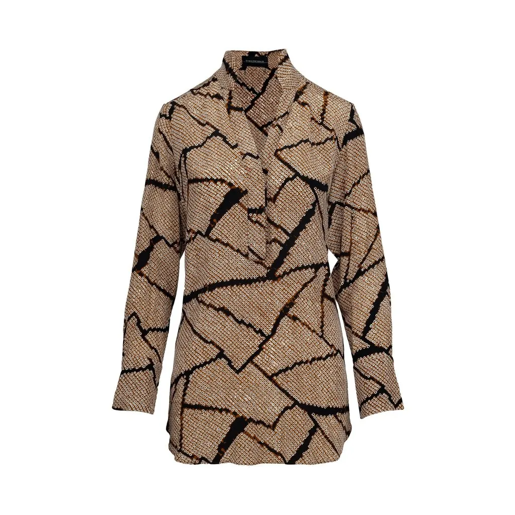 By Malene Birger Printed Silk Blouse - '10s MultiColor Silk Good - Front View