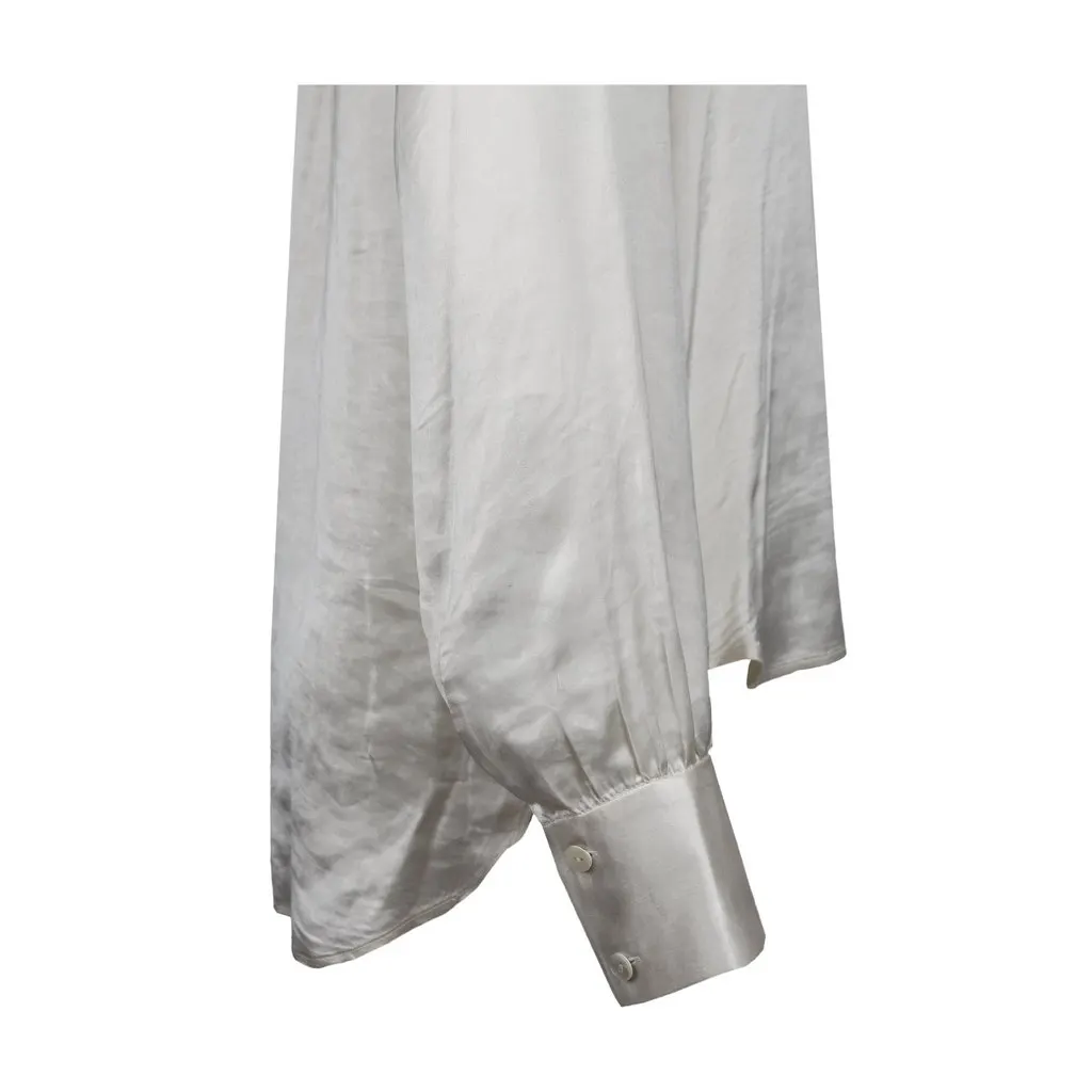 Unsigned Theory Satin Shirt - '10s MultiColor Satin Good - Model View