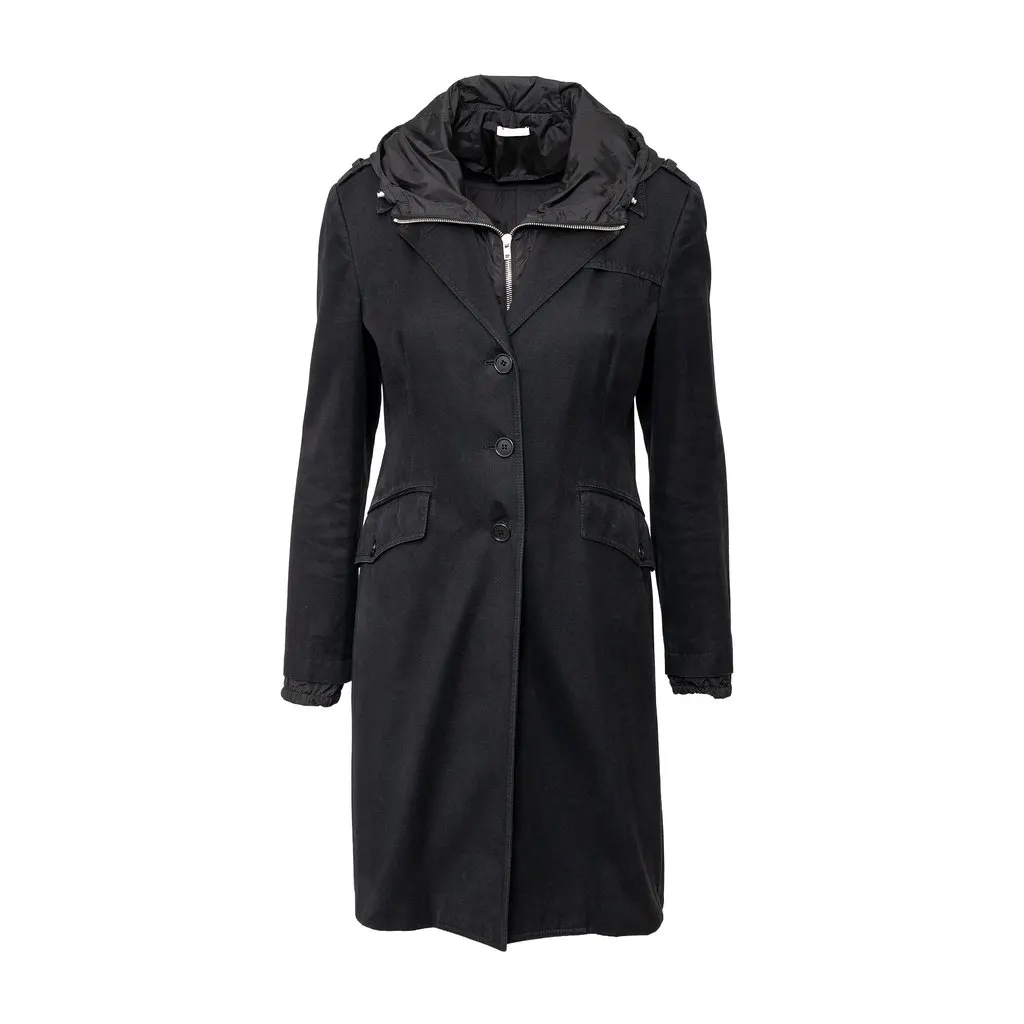 Miu Miu Coat with Zippered Hoodie - '10s Red Cotton Good - Front View