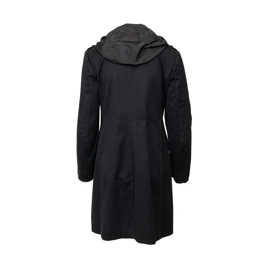 Miu Miu Coat with Zippered Hoodie - '10s Red Cotton Good - Inside View